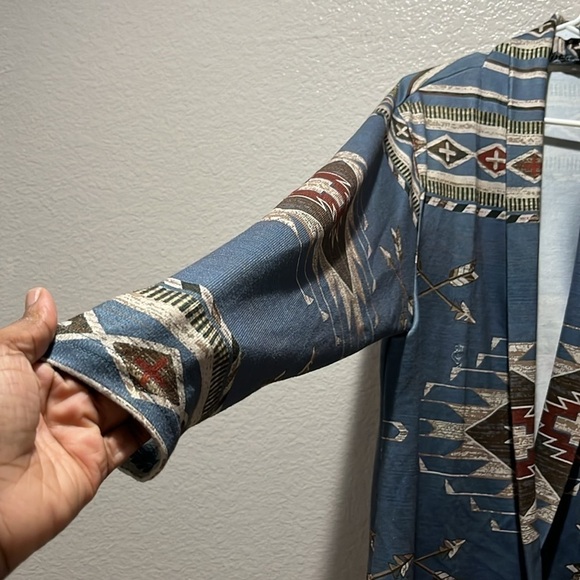 Bloom Chic Women’s Supersoft  Bandana Open Front Kimono Aztec Print Western Sz12 - Picture 4 of 11